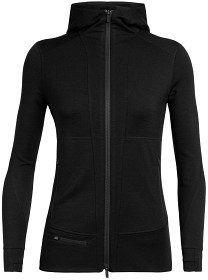 Bild på Icebreaker Quantum II LS Zip Hood -naisten paita, musta