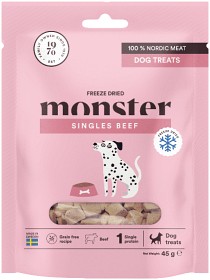 Kuva Monster Dog Treats Freeze Dried Beef pakastekuivattuja makupaloja nauta 45 g