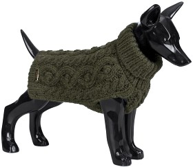 Kuva PAIKKA Handmade Knit koiran neulepusero, 35-40 cm, maastonvihreä