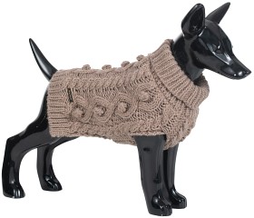 Kuva PAIKKA Handmade Knit koiran neulepusero, 35-40 cm, vaaleanruskea