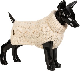 Bild på PAIKKA Handmade Knit koiran neulepusero, 20-30 cm, luonnonvalkoinen