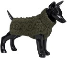 PAIKKA Handmade Knit koiran neulepusero, 45-50 cm, maastonvihreä