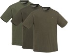 Pinewood M's 3-Pack T-Shirt Green/Hunting Brown/Khaki